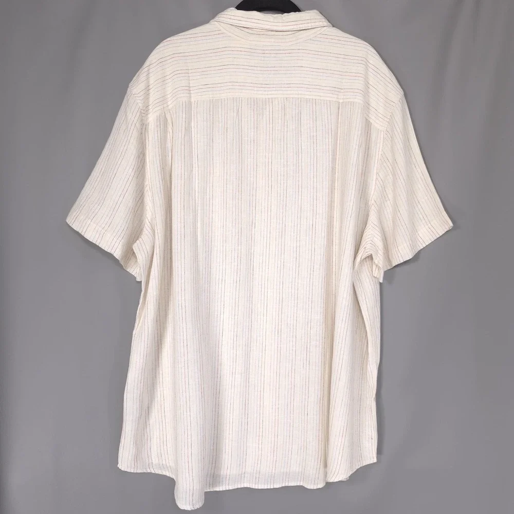LEVIS New Men's‎ Shirt Standard XXL Sunset Striped LINEN Blend Ivory 86624-0065